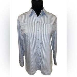ba&sh Women’s ‘Lady’ Blue and White Striped Shirt- size 0